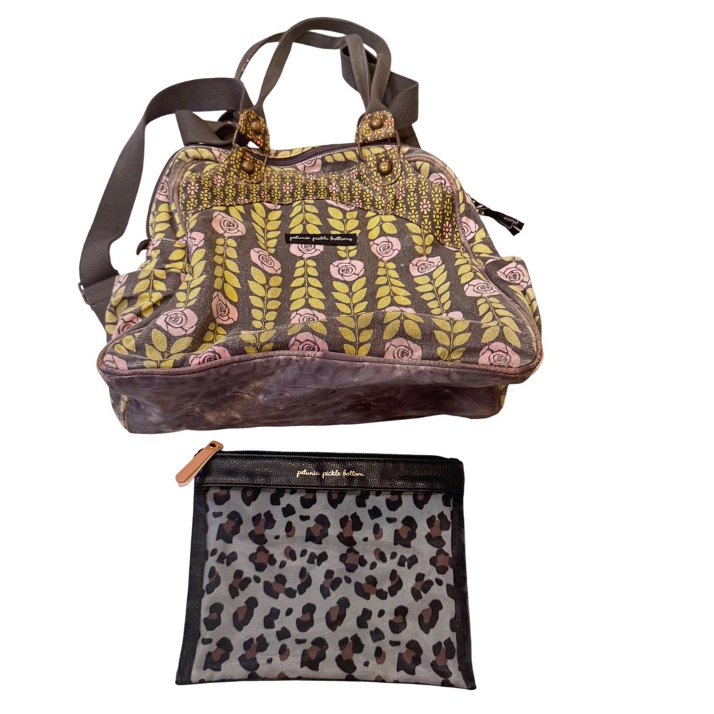 Petunia Pickle Bottom Backpack Floral  Convertible Tote and‎ pouch preloved - Picture 2 of 16